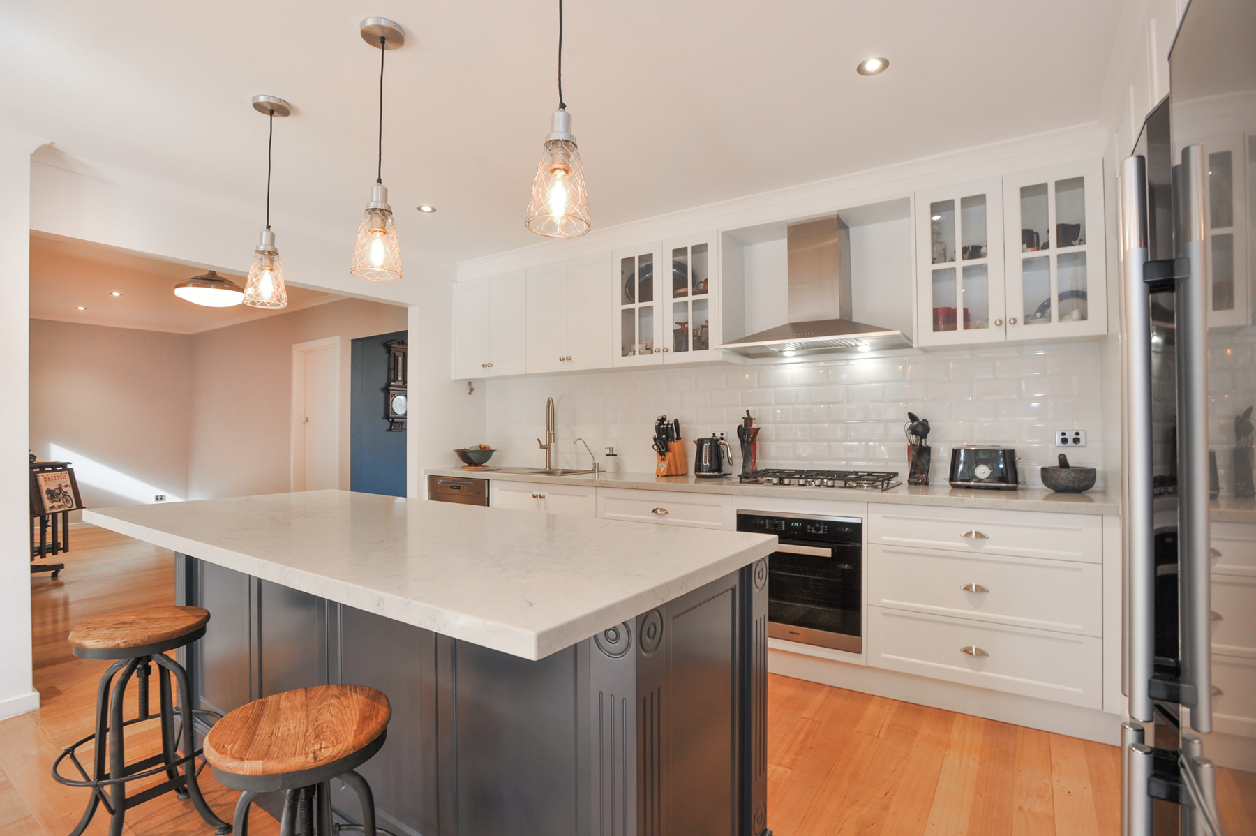 Feature Hamptons Style Kitchen - Mount Martha, Mornington Peninsula - AC & V Kitchens Melbourne